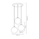 Stylowa lampa wisząca REFLEX MLP8416, czarny/złoty, 3x40W E14