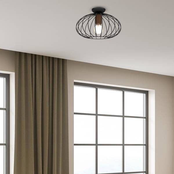 Lampa sufitowa MERIDIANO, MLP7958, czarny/brązowy, 1x60W E27
