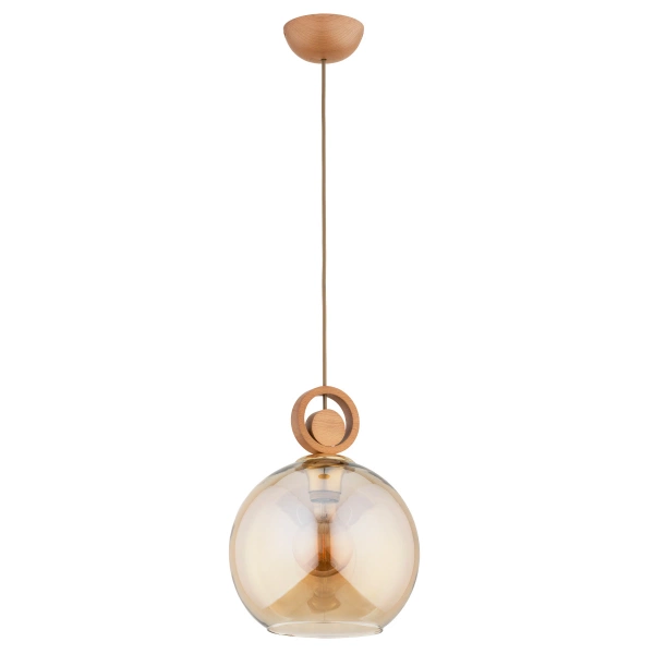 Lampa wisząca ALFA SARA BIG DREWNIANA 1xE27 25cm | 61184