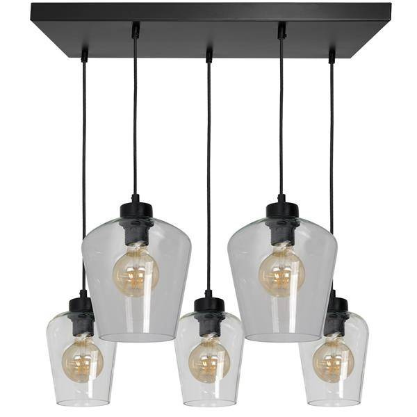 Nowoczesna lampa wisząca prostokąt SANTIAGO CLEAR MLP6615