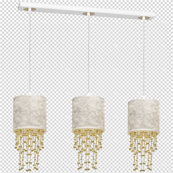 Nowoczesna lampa wisząca listwa ALMERIA WHITE/GOLD 3xE27 MLP6445