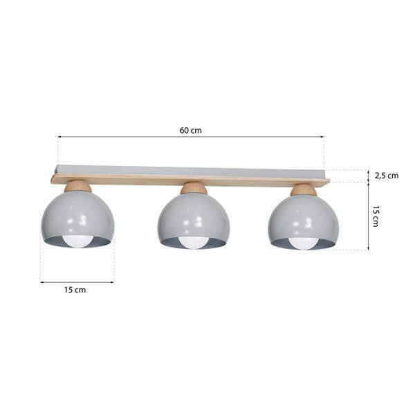 Lampa sufitowa nowoczesna DAMA szary szer. 64cm