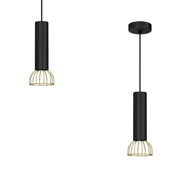 Lampa wisząca DANTE, MLP7248, czarny/złoty, 1x8W LED GU10