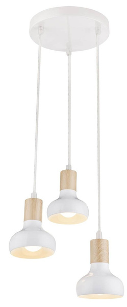 Lampa sufitowa wisząca biała na talerzu 3x40W Puerto Candellux 33-62635
