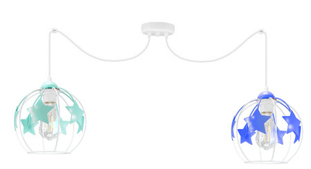 Lampa sufitowa do pokoju dziecięcego kolorowa pająk Gwiazdki Kule 2xE27 Led