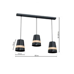 Nowoczesna lampa wisząca listwa VENEZIA BLACK 3xE27 MLP5451