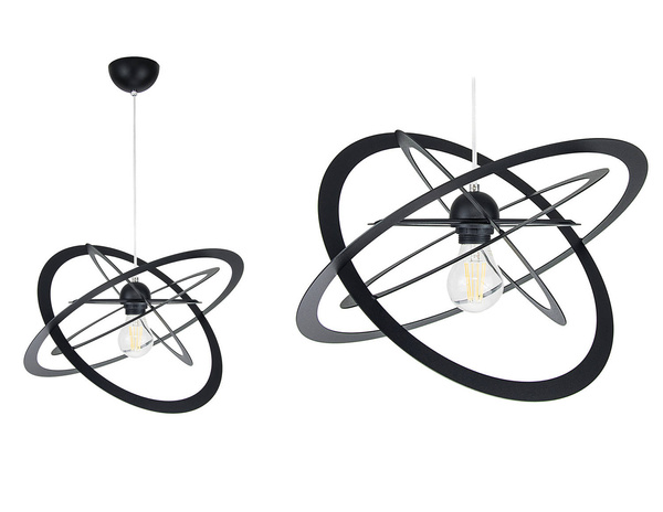 Lampa sufitowa do pokoju młodzieżowego czarna struktura Sferis 1XE27 Led 