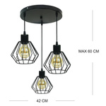 Lampa młodzieżowa szara w stylu loft Diament 3