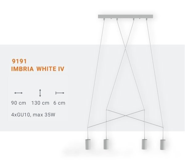 Lampa wisząca IMBRIA whiteIV listwa
