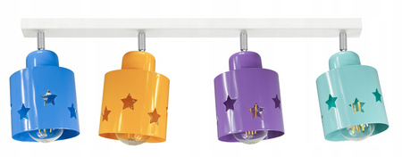 Lampa sufitowa do pokoju dziecka kolorowa Star Loft 4xE27 Led
