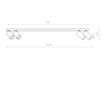 Lampa punktowa listwa natynkowa MONO IV dł. 118cm GU10 | czarny złoty
