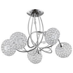 Lampa sufitowa nowoczesna z kryształkami żyrandol BRYLANT V chrom śr. 54cm