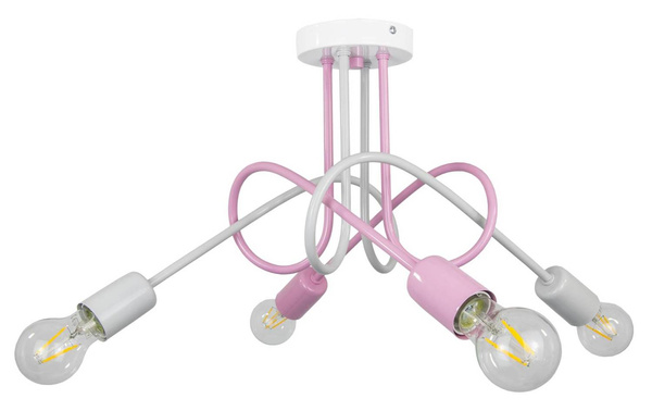 Lampa sufitowa do pokoju dziewczynki pastelowa w stylu loft  Mondo 4 