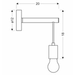 Lampa kinkiet pojedynczy czarny + drewno Izzy 21-75406