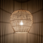 Lampa wisząca HAITI M śr. 50cm E27 | naturalne drewno/biały