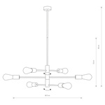 Lampa wisząca loftowa ROTOR VI E27 60W wys. 83cm | czarny
