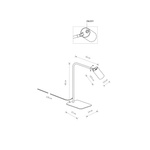 Lampa stojąca biurkowa MONO wys. 40cm 10W GU10 | mosiądz