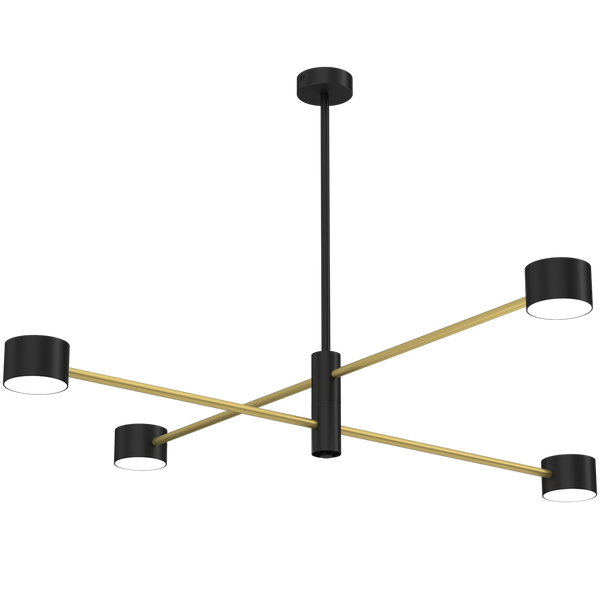 Lampa sufitowa CROSS, MLP8419, czarny/złoty, 4x11W GX53