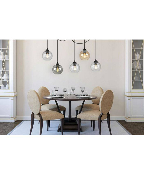 Nowoczesna lampa typu pająk szklane klosze kolory do wyboru.
