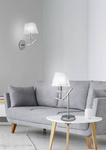 Lampka stołowa nocna chromowa abażur biały E14 Valencia Candellux 41-84609