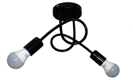 Lampa sufitowa do pokoju dziecięcego czarna Mondo 2xE27 Led