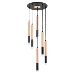 Lampa wisząca ALFA RODEO DREWNIANA 6xG9 30cm | 63218