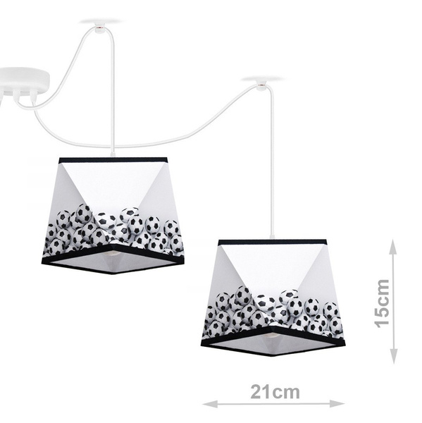 Lampa sufitowa do pokoju dziecka z motywem piłek regulowana pająk Mundial 3xE27