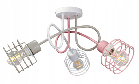 Lampa sufitowa do pokoju dziewczynki pastelowa Edison Koszyk 3