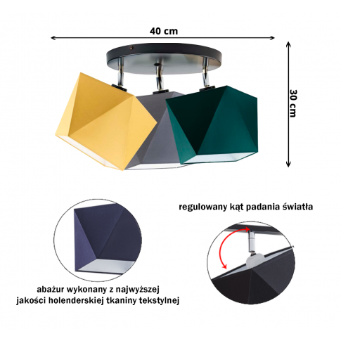 Lampa do pokoju dziecięcego kolorowa Tęczowy Diamencik