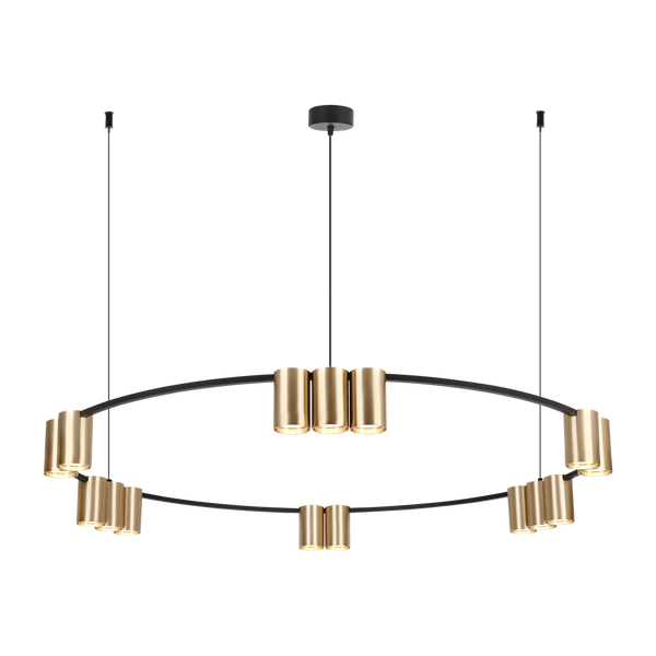 Lampa wisząca GENESIS BLACK GOLD 15xGU10 | Czarny złoty