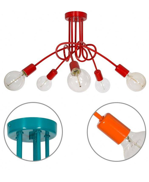 Lampa do pokoju dziecięcego żółta w stylu loft  Edison 5