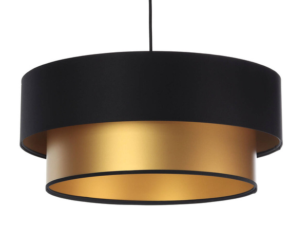 Lampa czarno-złota podwójna walec średnica 50 cm 