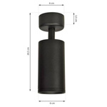 Reflektor sufitowy MICA BLACK 1xGU10