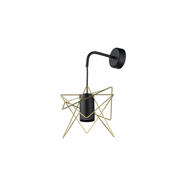 Lampa ścienna druciana kinkiet nowoczesna GSTAR śr. 25cm | złoty czarny