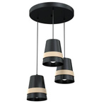Nowoczesna lampa wisząca koło VENEZIA BLACK 3xE27 MLP5454