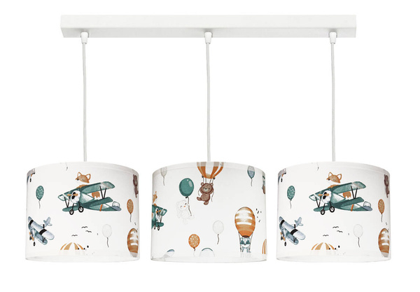 Lampa sufitowa do pokoju chłopca i dziewczynki nowoczesna Samolot 3xE27 