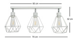 Lampa sufitowa do pokoju dziecięcego szara - druciak w stylu loft Carmen 3xE27
