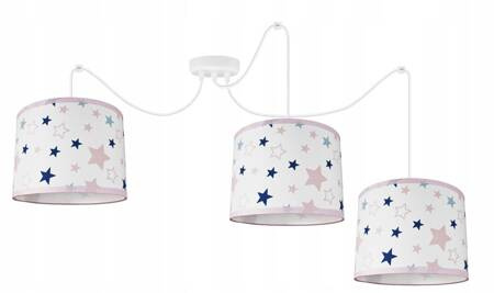 Lampa sufitowa do pokoju dziecięcego w gwiazdki typu pająk 3 punktowa