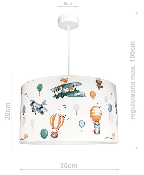 Lampa sufitowa do pokoju dziecięcego Samolot 1xE27 LED