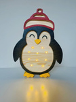 Lampka nocna do pokoju dziecka drewniana Pingwin