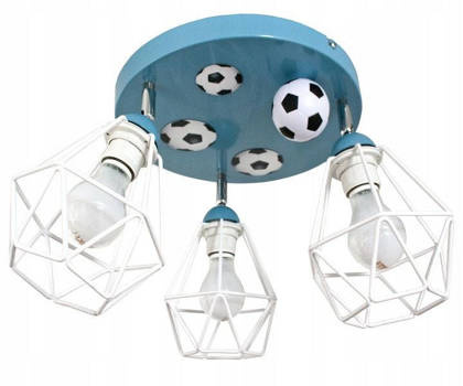 Lampa sufitowa do pokoju chłopca z motywem piłkarskim 3-punktowa Mundial 3xE27 Led