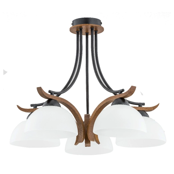 Lampa sufitowa ALFA BAFIA DREWNIANA 5xE27 50cm | 26125