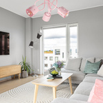 Lampa sufitowa do pokoju dziewczynki różowa w serca loft 3xE27