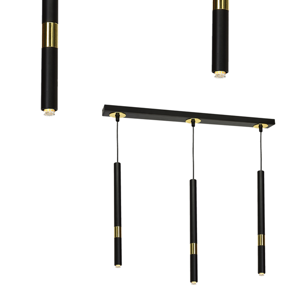 Lampa wisząca MONZA BLACK / GOLD 3xG9 8W MLP6334