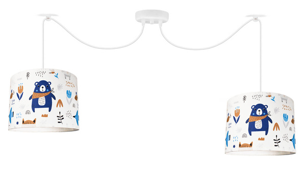 Lampa sufitowa dziecięca z motywem misia typ pająk regulowana TEDDY 4xE27 Led 