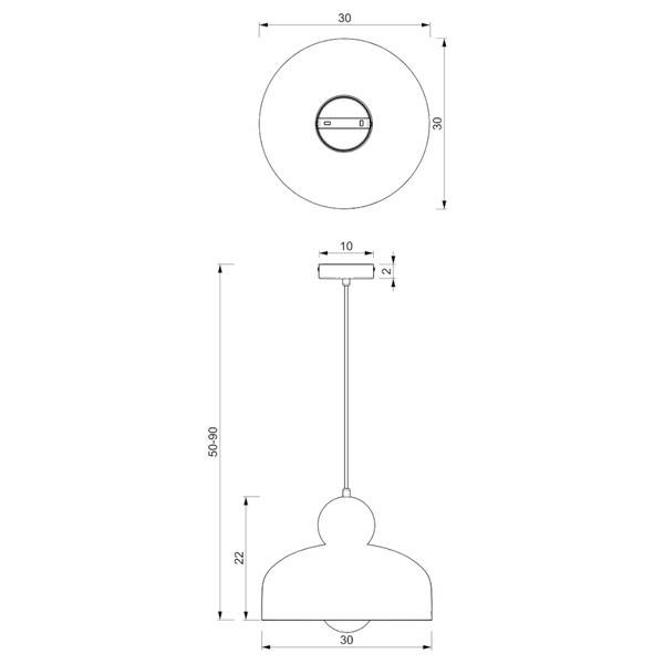 Lampa Wisząca HARALD GOLD/WHITE 1xE27