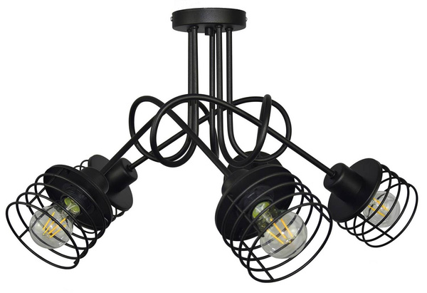 Lampa do pokoju dziecięcego czarna loft Koszyk 5