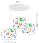 Lampa sufitowa do pokoju dziecięcego Dinozaury 3 punktowa 