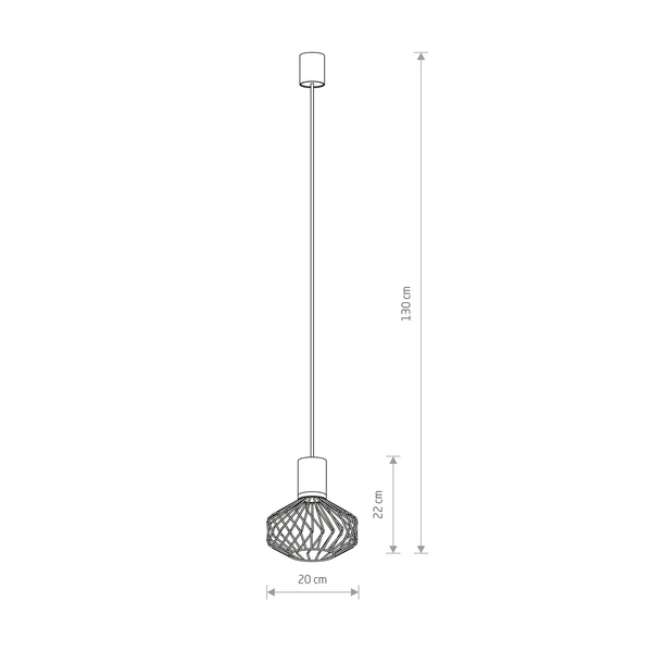 Lampa wisząca z drutu PICO I śr. 20cm