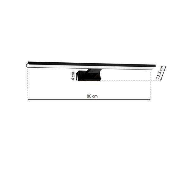 Kinkiet nad lustro czarny SHINE 60cm Led